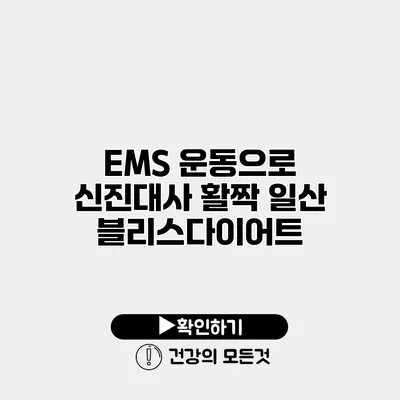 EMS 운동으로 신진대사 활짝 일산 블리스다이어트