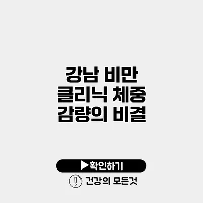 강남 비만 클리닉 체중 감량의 비결