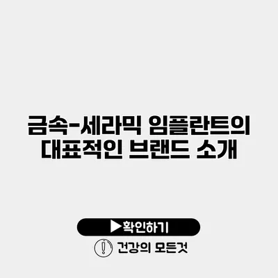 금속-세라믹 임플란트의 대표적인 브랜드 소개