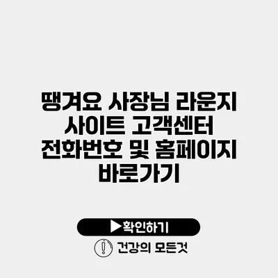땡겨요 사장님 라운지 사이트 고객센터 전화번호 및 홈페이지 바로가기