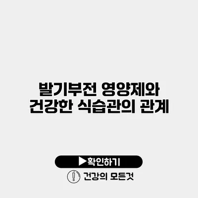 발기부전 영양제와 건강한 식습관의 관계