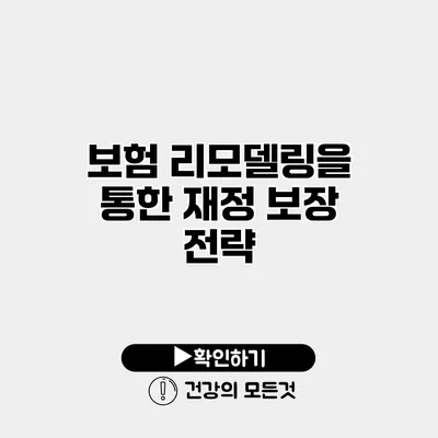보험 리모델링을 통한 재정 보장 전략