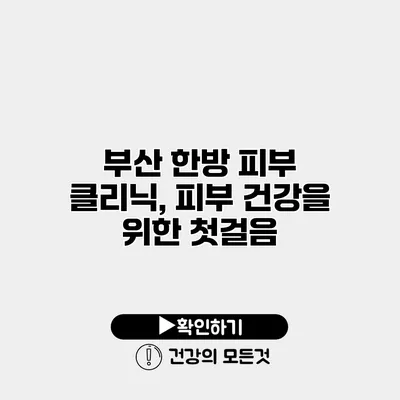 부산 한방 피부 클리닉, 피부 건강을 위한 첫걸음