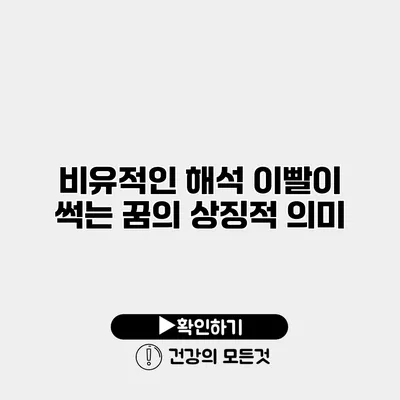 비유적인 해석 이빨이 썩는 꿈의 상징적 의미