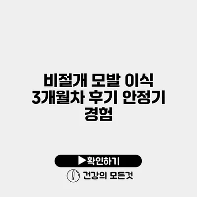 비절개 모발 이식 3개월차 후기 안정기 경험