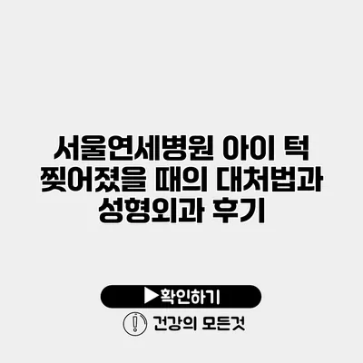 서울연세병원 아이 턱 찢어졌을 때의 대처법과 성형외과 후기
