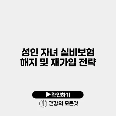 성인 자녀 실비보험 해지 및 재가입 전략