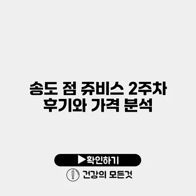 송도 점 쥬비스 2주차 후기와 가격 분석
