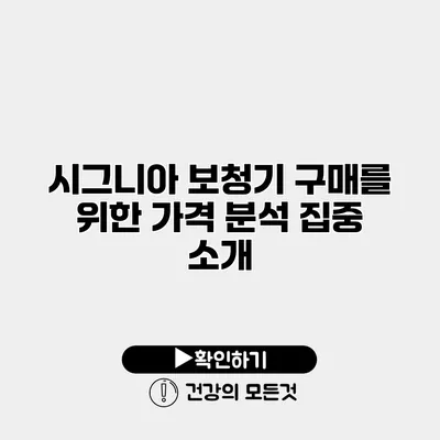 시그니아 보청기 구매를 위한 가격 분석 집중 소개