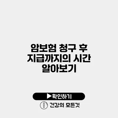 암보험 청구 후 지급까지의 시간 알아보기