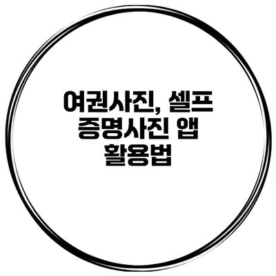 여권사진, 셀프 증명사진 앱 활용법