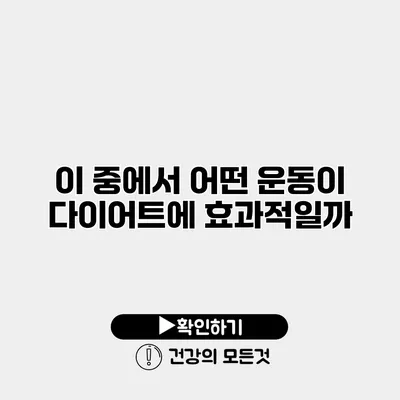 이 중에서 어떤 운동이 다이어트에 효과적일까?