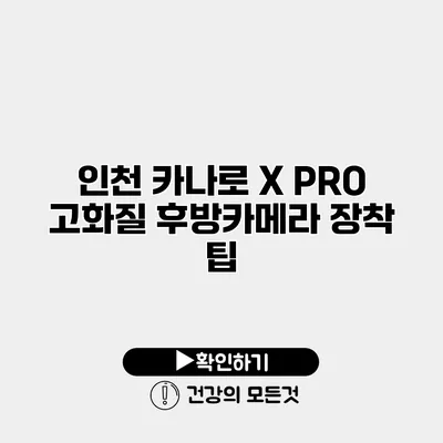 인천 카나로 X PRO 고화질 후방카메라 장착 팁