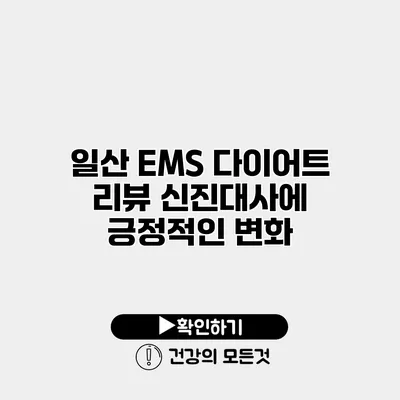 일산 EMS 다이어트 리뷰 신진대사에 긍정적인 변화