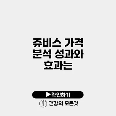쥬비스 가격 분석 성과와 효과는?