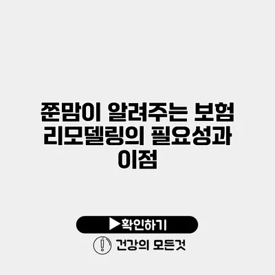 쭌맘이 알려주는 보험 리모델링의 필요성과 이점
