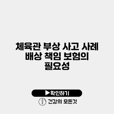 체육관 부상 사고 사례 배상 책임 보험의 필요성