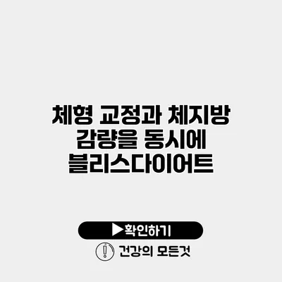 체형 교정과 체지방 감량을 동시에 블리스다이어트