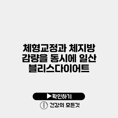 체형교정과 체지방 감량을 동시에 일산 블리스다이어트