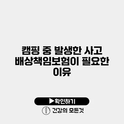 캠핑 중 발생한 사고 배상책임보험이 필요한 이유