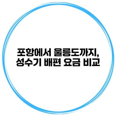 포항에서 울릉도까지, 성수기 배편 요금 비교