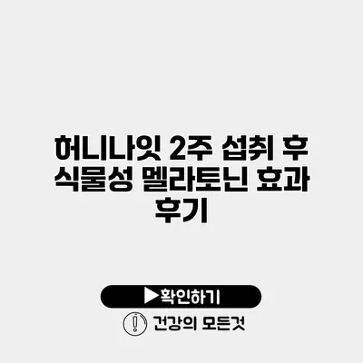 허니나잇 2주 섭취 후 식물성 멜라토닌 효과 후기