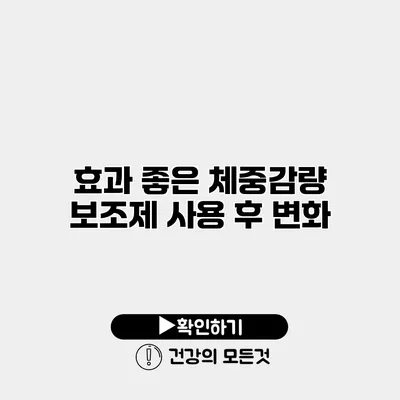 효과 좋은 체중감량 보조제 사용 후 변화