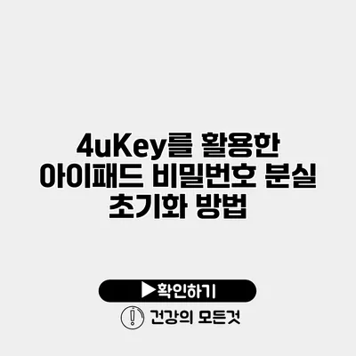 4uKey를 활용한 아이패드 비밀번호 분실 초기화 방법