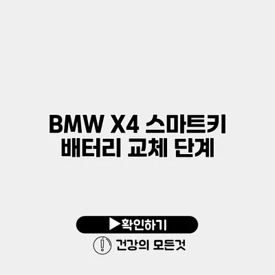 BMW X4 스마트키 배터리 교체 단계