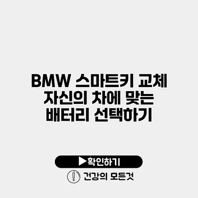 BMW 스마트키 교체 자신의 차에 맞는 배터리 선택하기