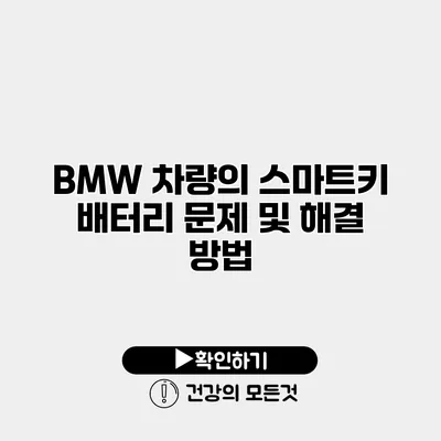 BMW 차량의 스마트키 배터리 문제 및 해결 방법