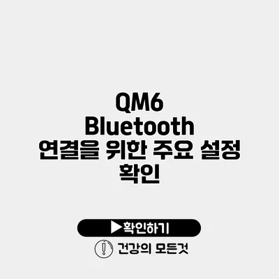 QM6 Bluetooth 연결을 위한 주요 설정 확인