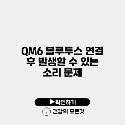QM6 블루투스 연결 후 발생할 수 있는 소리 문제