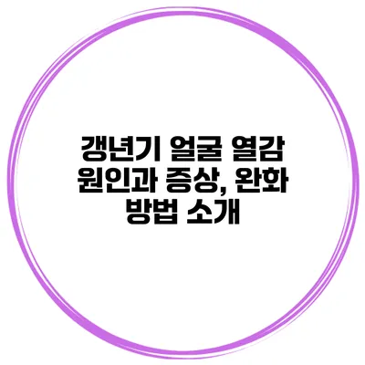 갱년기 얼굴 열감 원인과 증상, 완화 방법 소개