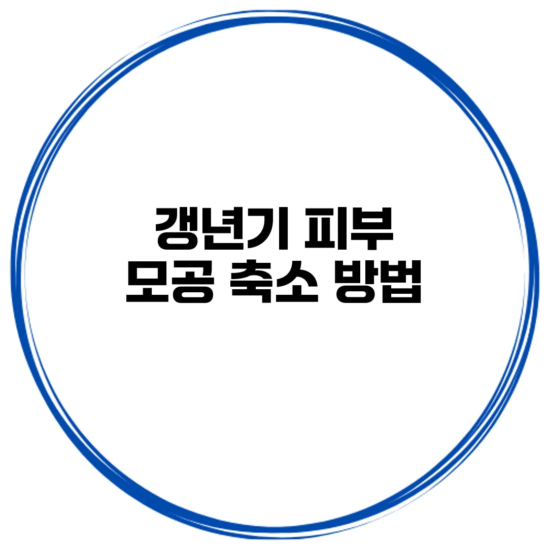 갱년기 피부 모공 축소 방법