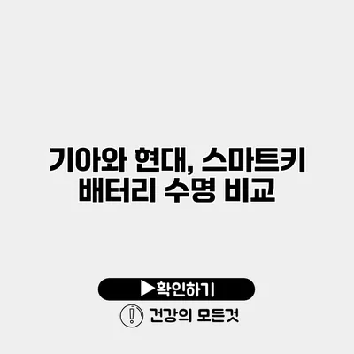 기아와 현대, 스마트키 배터리 수명 비교