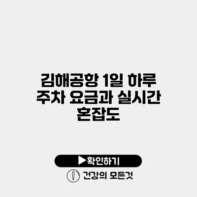 김해공항 1일 하루 주차 요금과 실시간 혼잡도