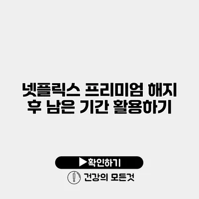 넷플릭스 프리미엄 해지 후 남은 기간 활용하기