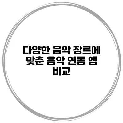 다양한 음악 장르에 맞춘 음악 연동 앱 비교