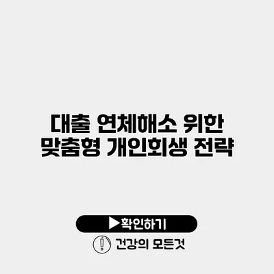 대출 연체해소 위한 맞춤형 개인회생 전략