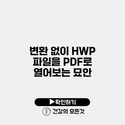 변환 없이 HWP 파일을 PDF로 열어보는 묘안