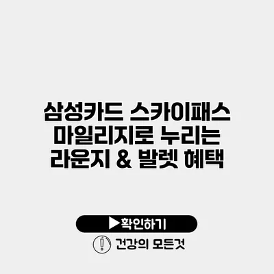 삼성카드 스카이패스 마일리지로 누리는 라운지 & 발렛 혜택