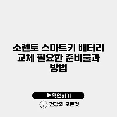 소렌토 스마트키 배터리 교체 필요한 준비물과 방법