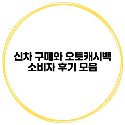 신차 구매와 오토캐시백 소비자 후기 모음