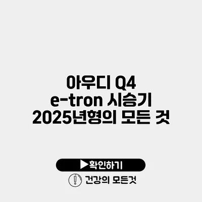 아우디 Q4 e-tron 시승기 2025년형의 모든 것