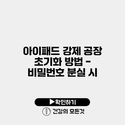 아이패드 강제 공장 초기화 방법 - 비밀번호 분실 시