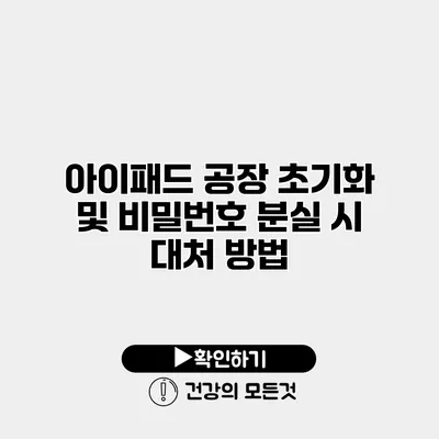 아이패드 공장 초기화 및 비밀번호 분실 시 대처 방법