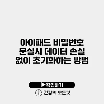 아이패드 비밀번호 분실시 데이터 손실 없이 초기화하는 방법