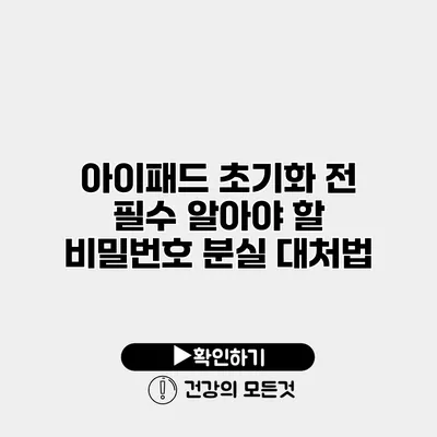 아이패드 초기화 전 필수 알아야 할 비밀번호 분실 대처법