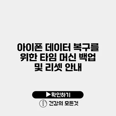 아이폰 데이터 복구를 위한 타임 머신 백업 및 리셋 안내